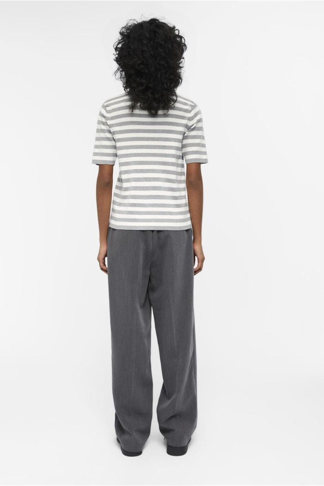 OBJESTER S/S NEW KNIT PULLOVER NOOS 23043510 Light Grey Melange/Cloud Dancer